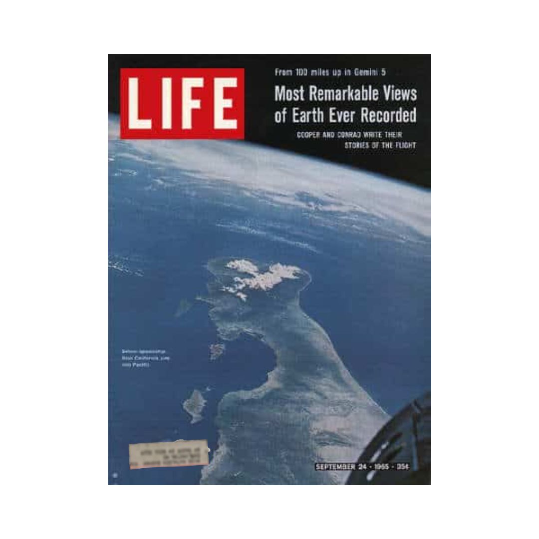 Cover of the VTG Life Magazine, September 24, 1965 featuring the title 'Gemini 5: Most Remarkable Views of Earth Ever Recorded'. The cover showcases stunning aerial views of Earth from space as documented during the Gemini 5 mission.