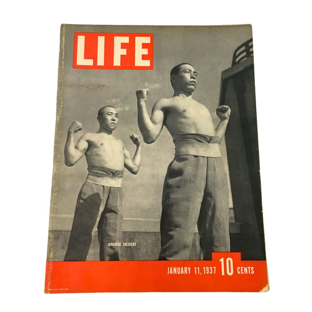 VTG Life Magazine January 11 1937 Photos of Japanese Soldiers, Newsstand