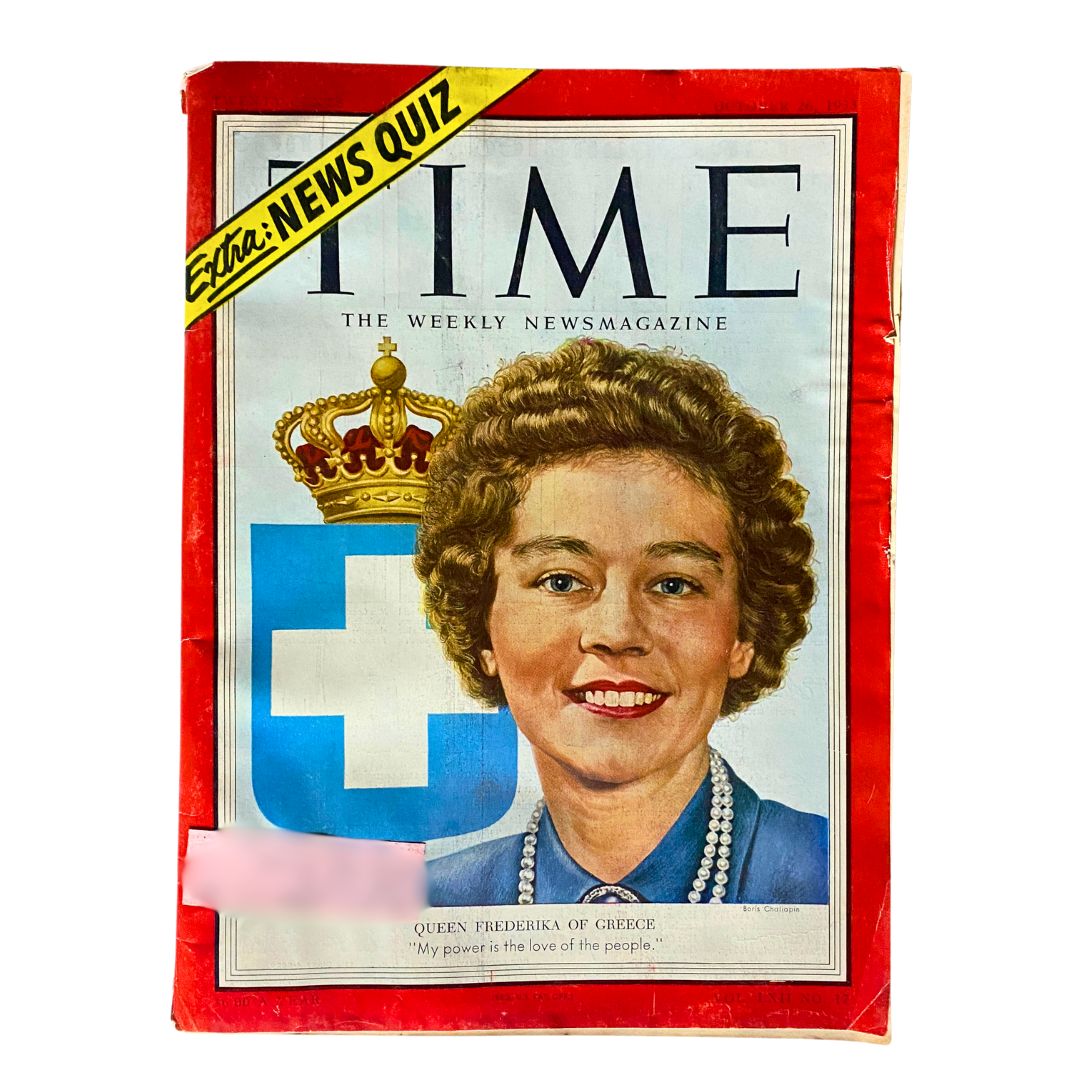 VTG Time Magazine October 26, 1953 Vol 62 No. 17 Queen Frederika of Greece