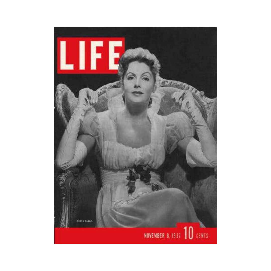 VTG Life Magazine November 8, 1937 - Greta Garbo, Actress, Hollywood