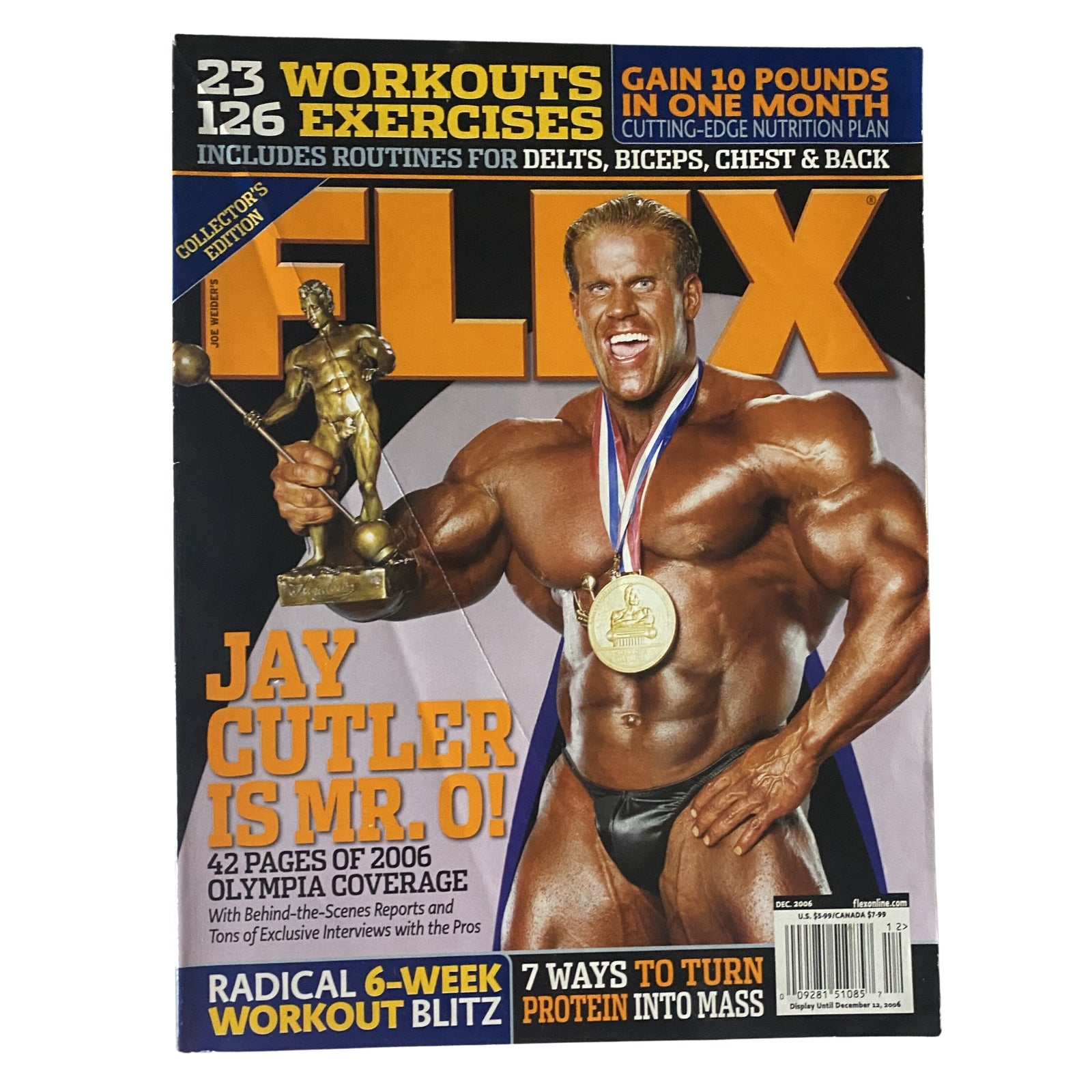 Flex Magazine December 2006 Vol 24, Num 10 Jay Cutler Cover No Label