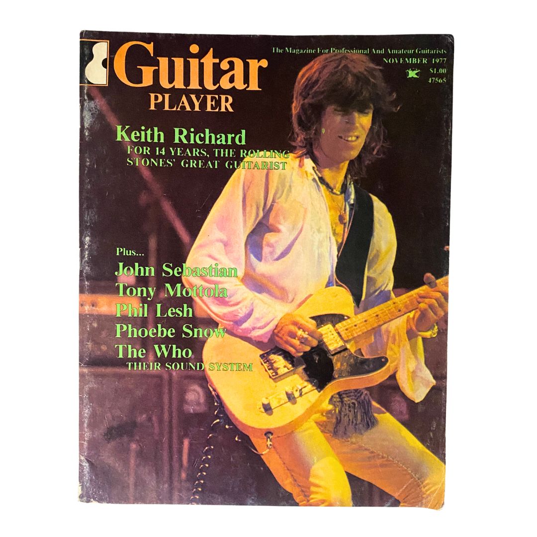 VTG Guitar Player Magazine November 1977 Keith Richards No Label