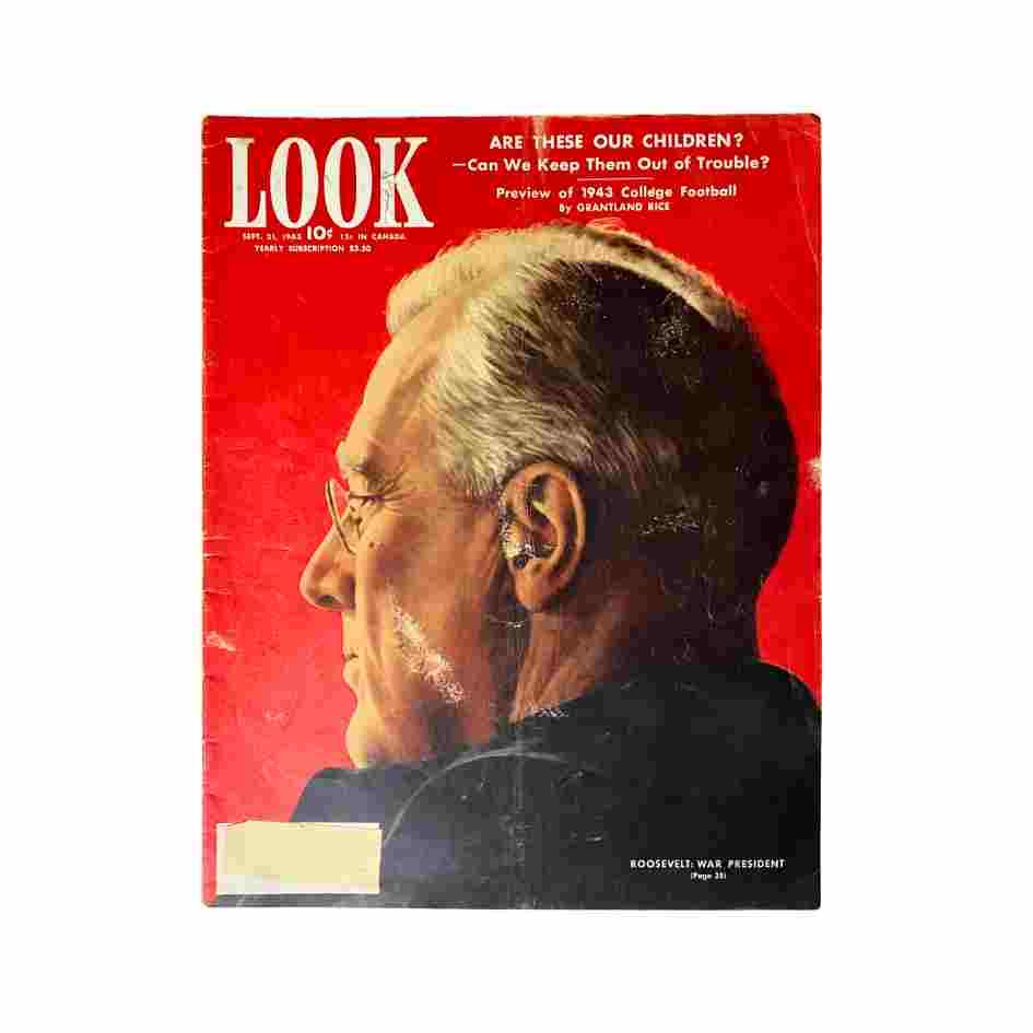 VTG Look Magazine September 21, 1943 Vol 7 No. 19 Franklin D. Roosevelt