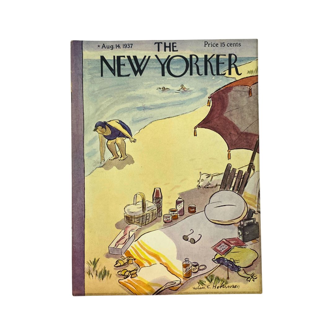 The New Yorker Complete Magazine August 14, 1937 Helen E. Hokinson Cover VG