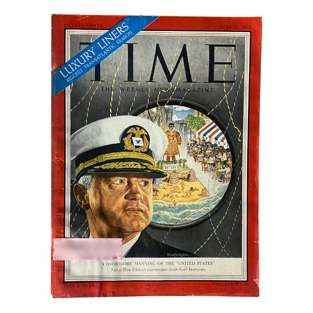 VTG Time Magazine June 23, 1952 Vol 59 No. 25 Harry Manning of SS United States