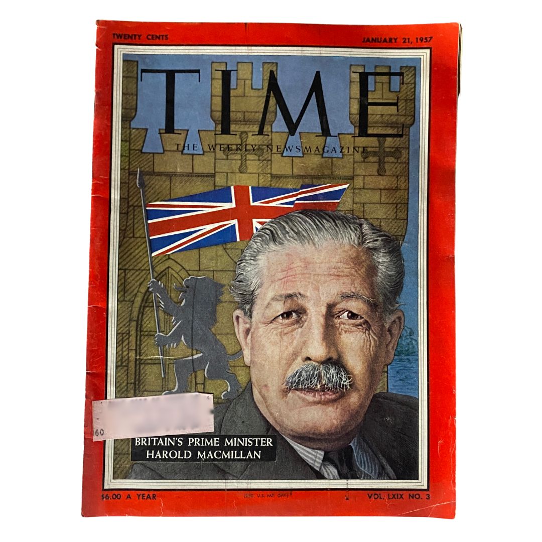 VTG Time Magazine January 21, 1957 Vol 69 No. 3 Harold Macmillan