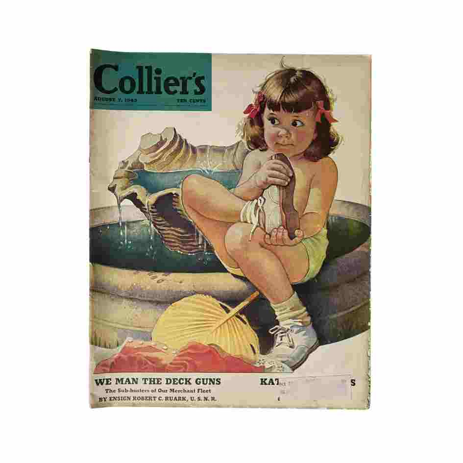 VTG Collier's Magazine August 7, 1943 Frances Tipton Hunter Cover