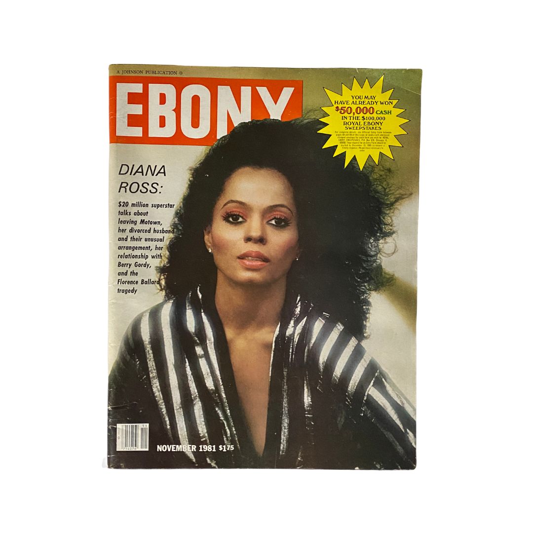 VTG Ebony Magazine November 1981 Vol 37 No. 1 Diana Ross No Label