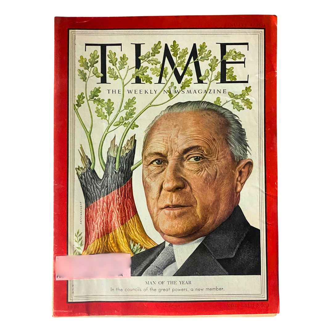 VTG Time Magazine January 4, 1954 Vol 63 No. 1 Konrad Adenauer, Man of the Year