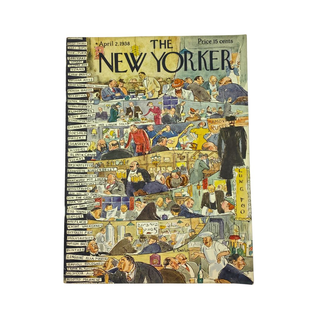 The New Yorker Complete Magazine April 2, 1938 Perry Barlow Cover VG