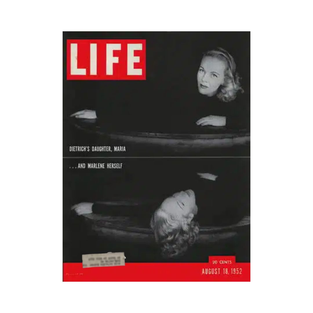 VTG Life Magazine August 18, 1952 Marlene Dietrich and daughter Maria