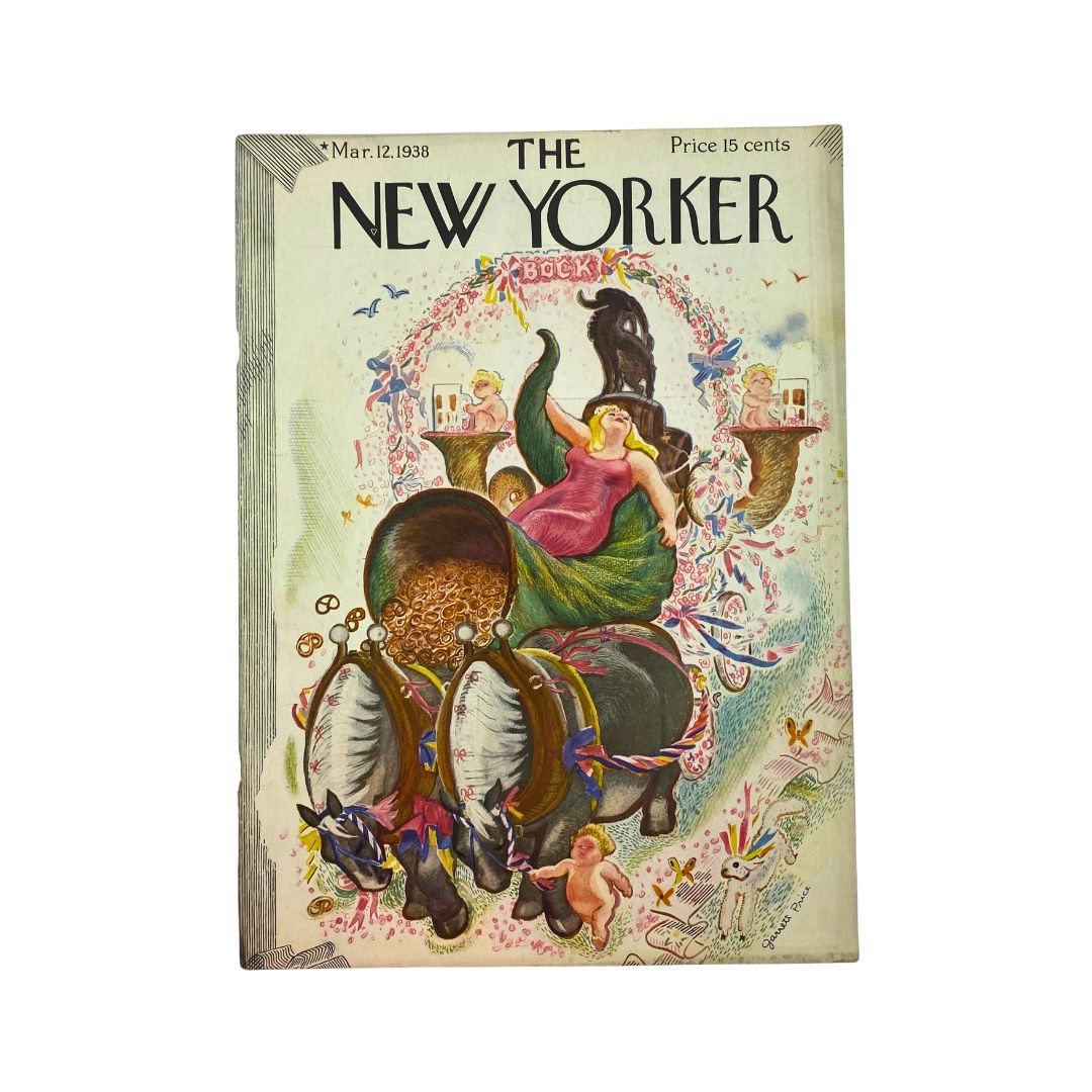 The New Yorker Complete Magazine March 12, 1938 Garrett Price Cover VG