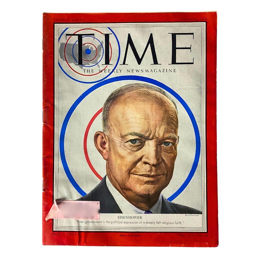 VTG Time Magazine June 16, 1952 Vol 59 No. 24 Dwight D. Eisenhower