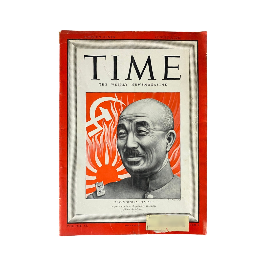 VTG Time Magazine August 3, 1942 Vol 50 No. 5 Japan's General Itagaki