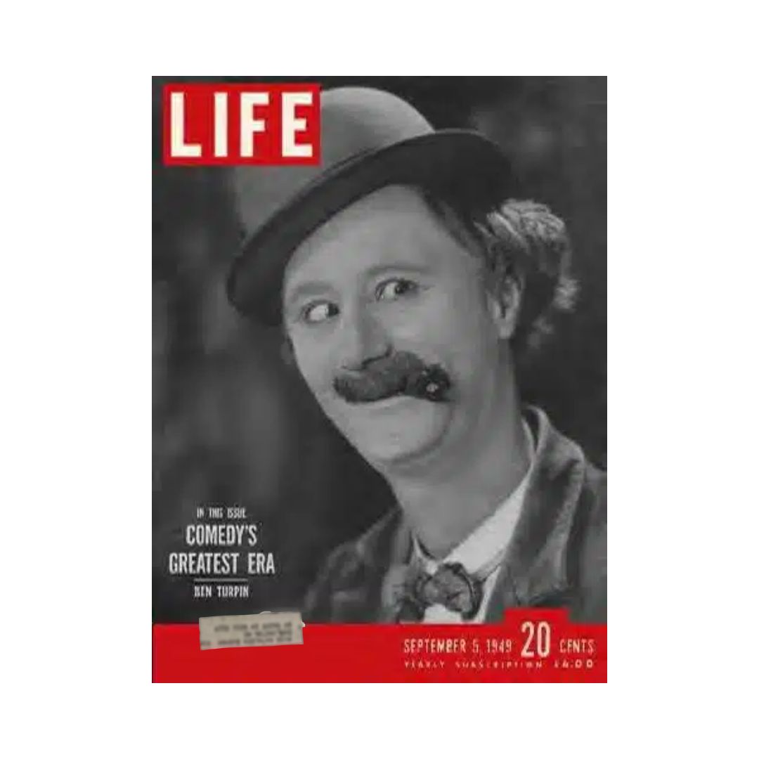 VTG Life Magazine September 5, 1949 Ben Turpin, American Comedian and Actor