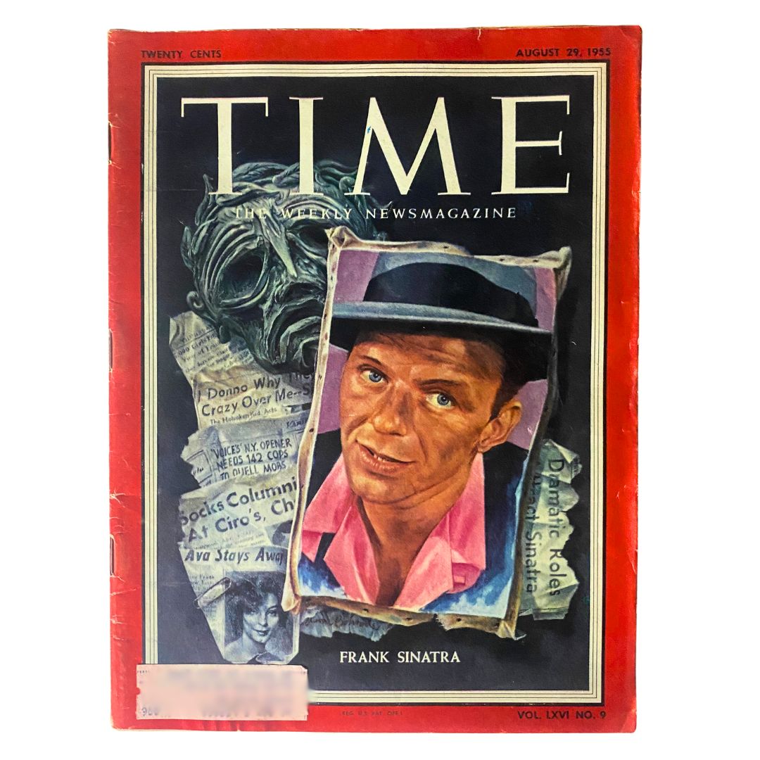 VTG Time Magazine August 29, 1955 Vol 61 No. 9 Frank Sinatra