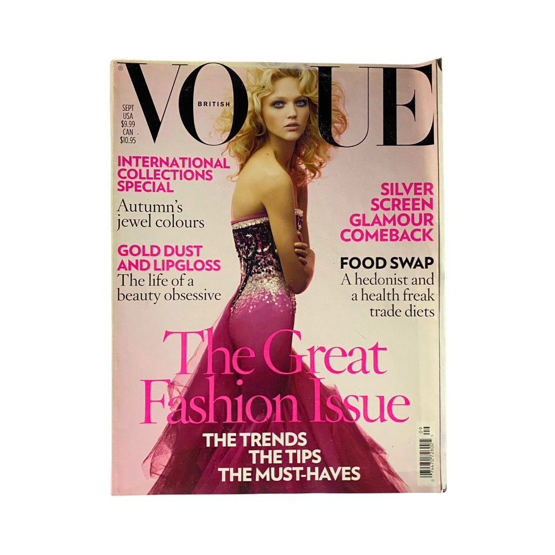 Vogue UK Magazine September 2007 Sasha Pivovarova Cover No Label