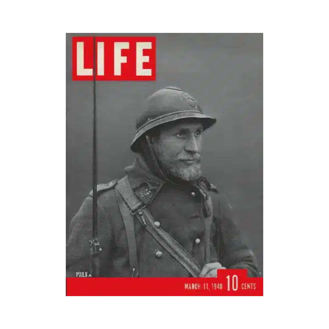 VTG Life Magazine March 11, 1940 French Sentry Behind Maginot Line