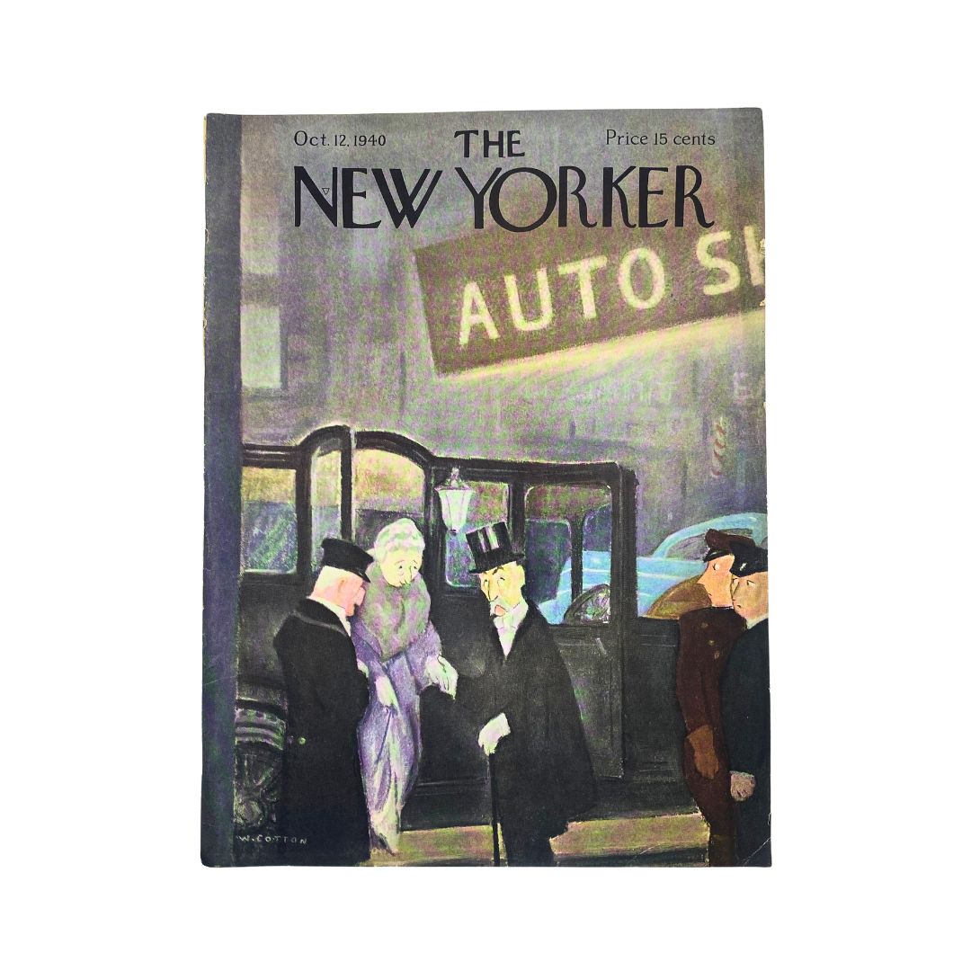 The New Yorker Complete Magazine October 12, 1940 William Cotton Cover VG