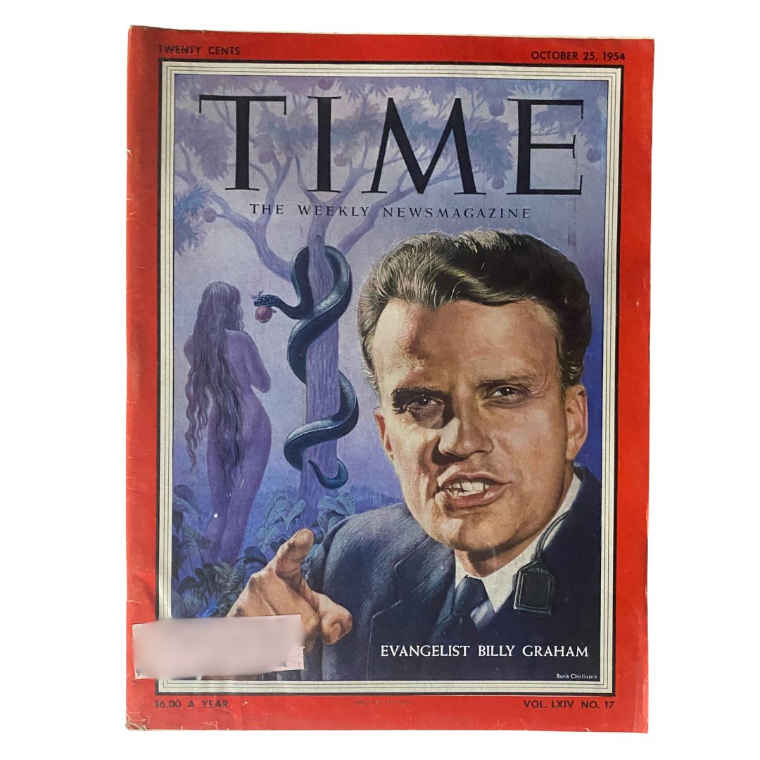 VTG Time Magazine October 25, 1954 Vol 64 No. 17 Evangelist Billy Graham