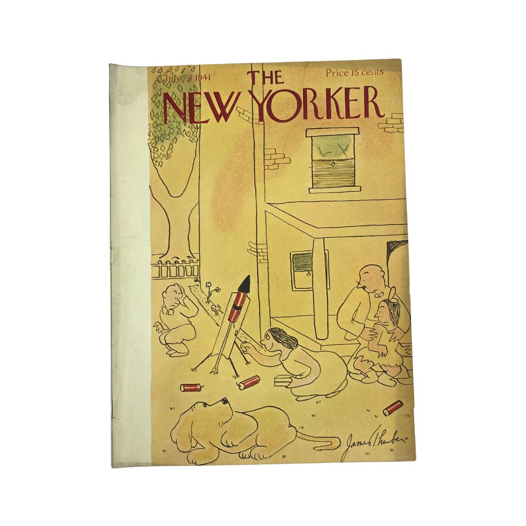 The New Yorker Complete Magazine July 5, 1941 James Thurber Cover VG