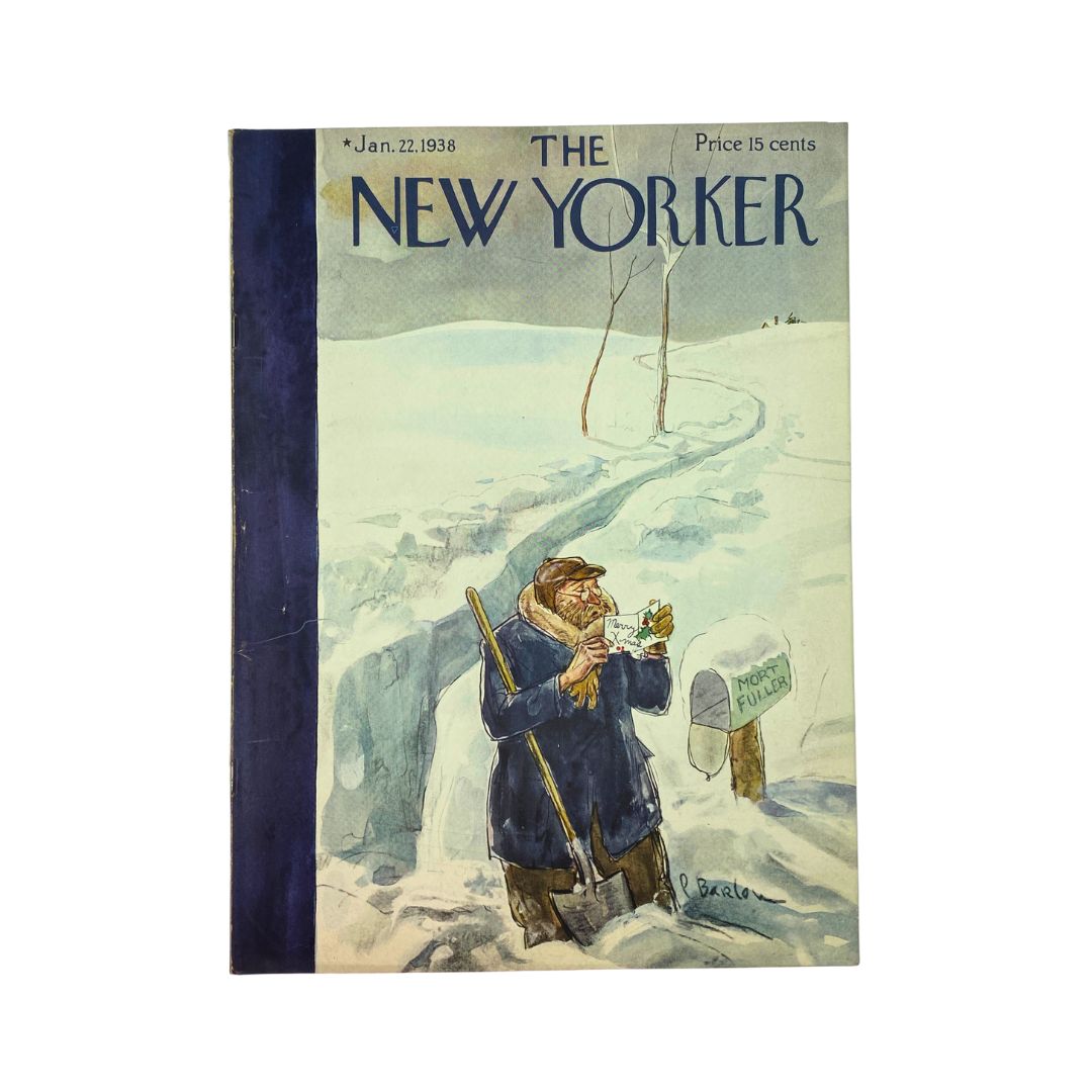 The New Yorker Complete Magazine January 22, 1938 Perry Barlow Cover VG