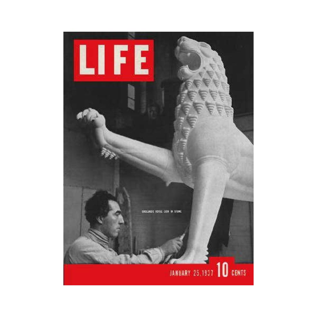 VTG Life Magazine January 25, 1937 - Lion Sculpture