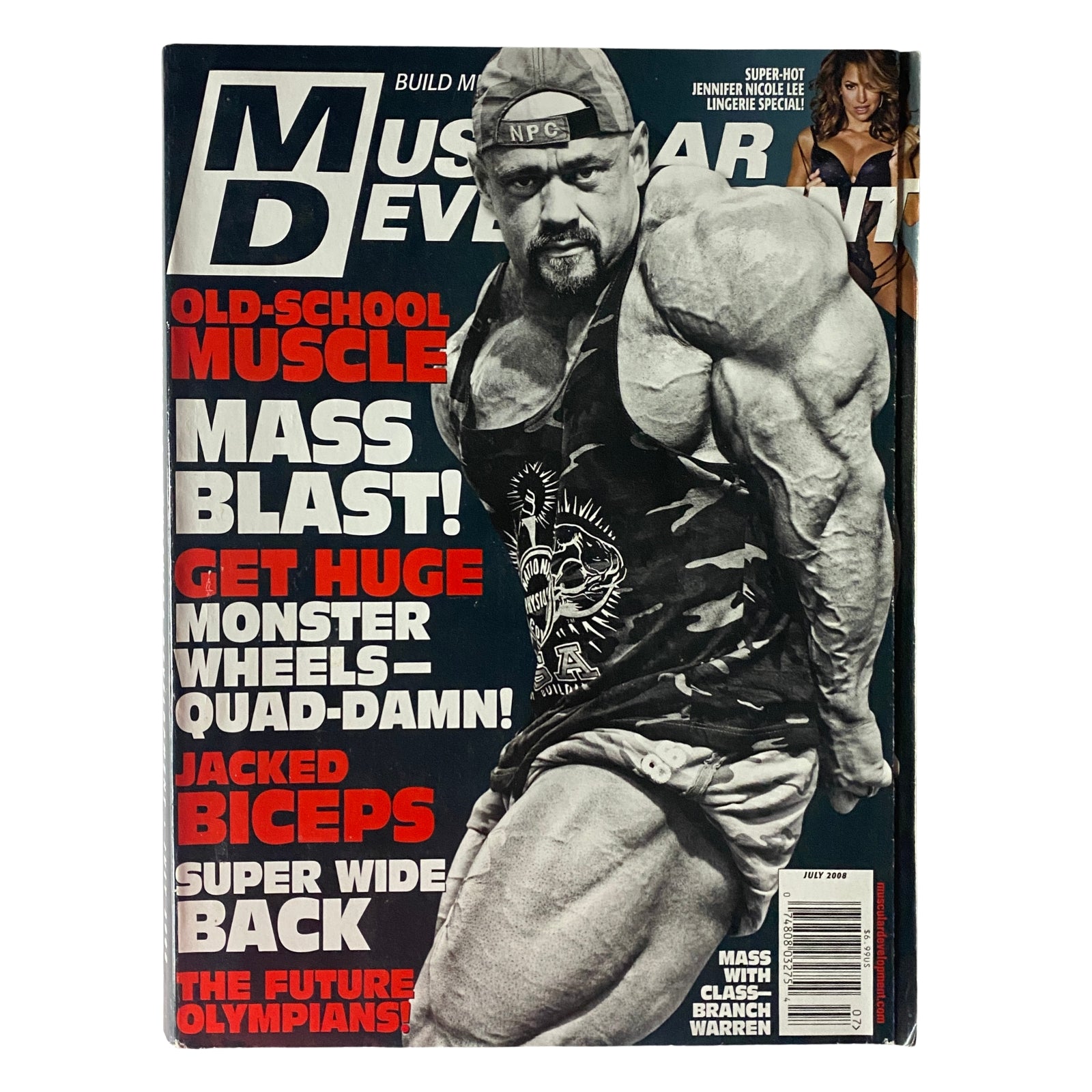 Muscular Development Magazine July 2008 Vol 45, Num 7 Branch Warren No Label