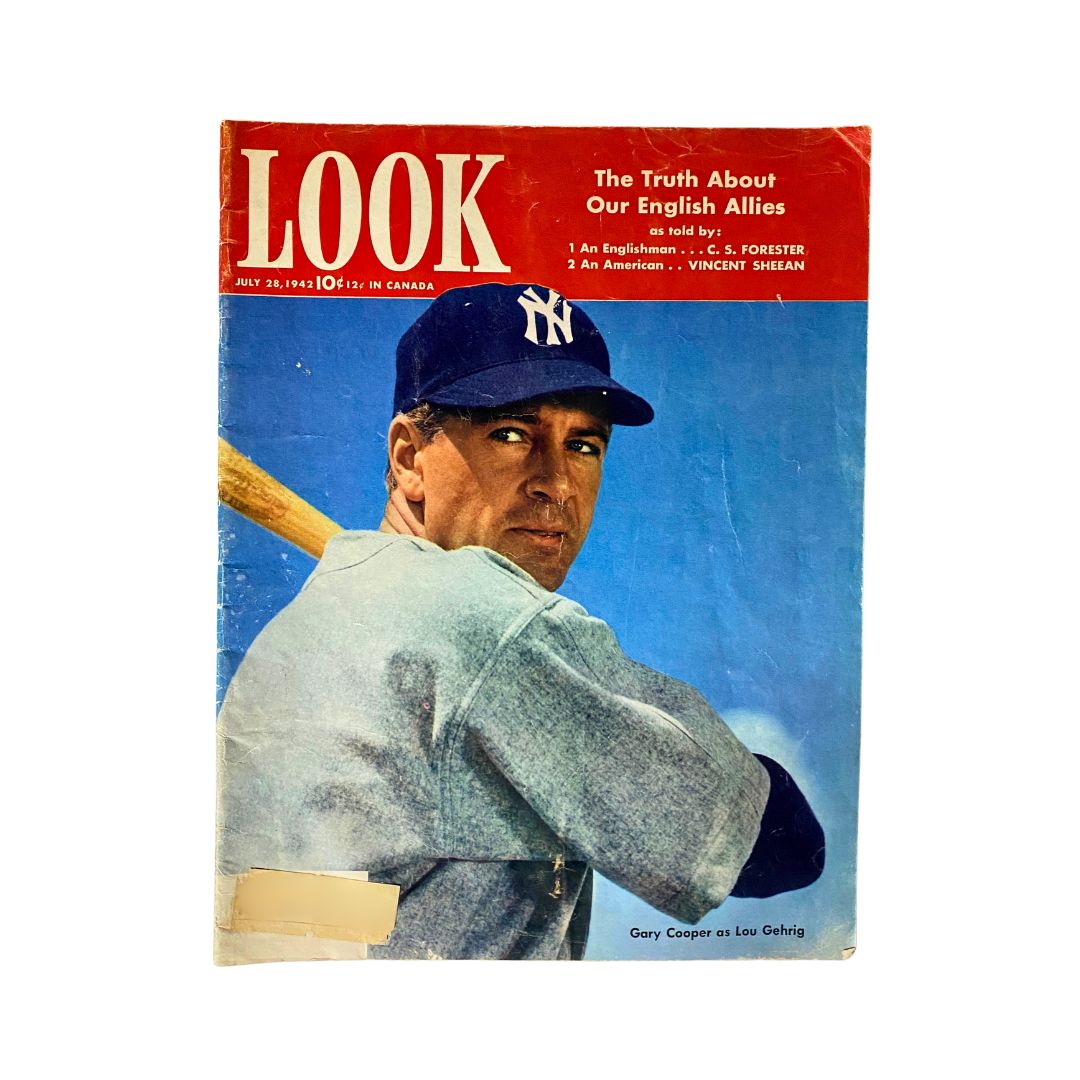 VTG Look Magazine July 28, 1942 Vol 6 No. 15 Gary Cooper as Lou Gehrig