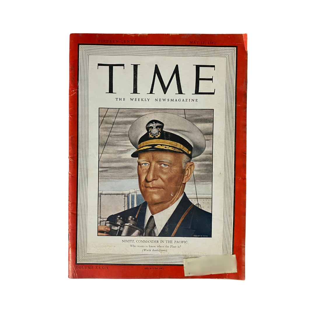 VTG Time Magazine May 18, 1942 Chester W. Nimitz, Commander in The Pacific