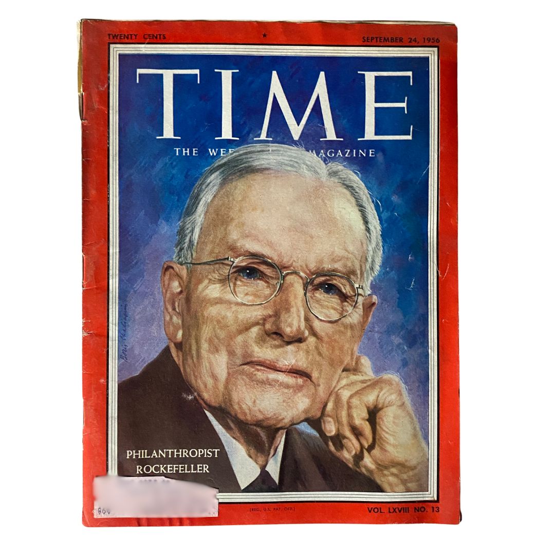 VTG Time Magazine September 24, 1956 Vol 68 No. 13 John D. Rockefeller