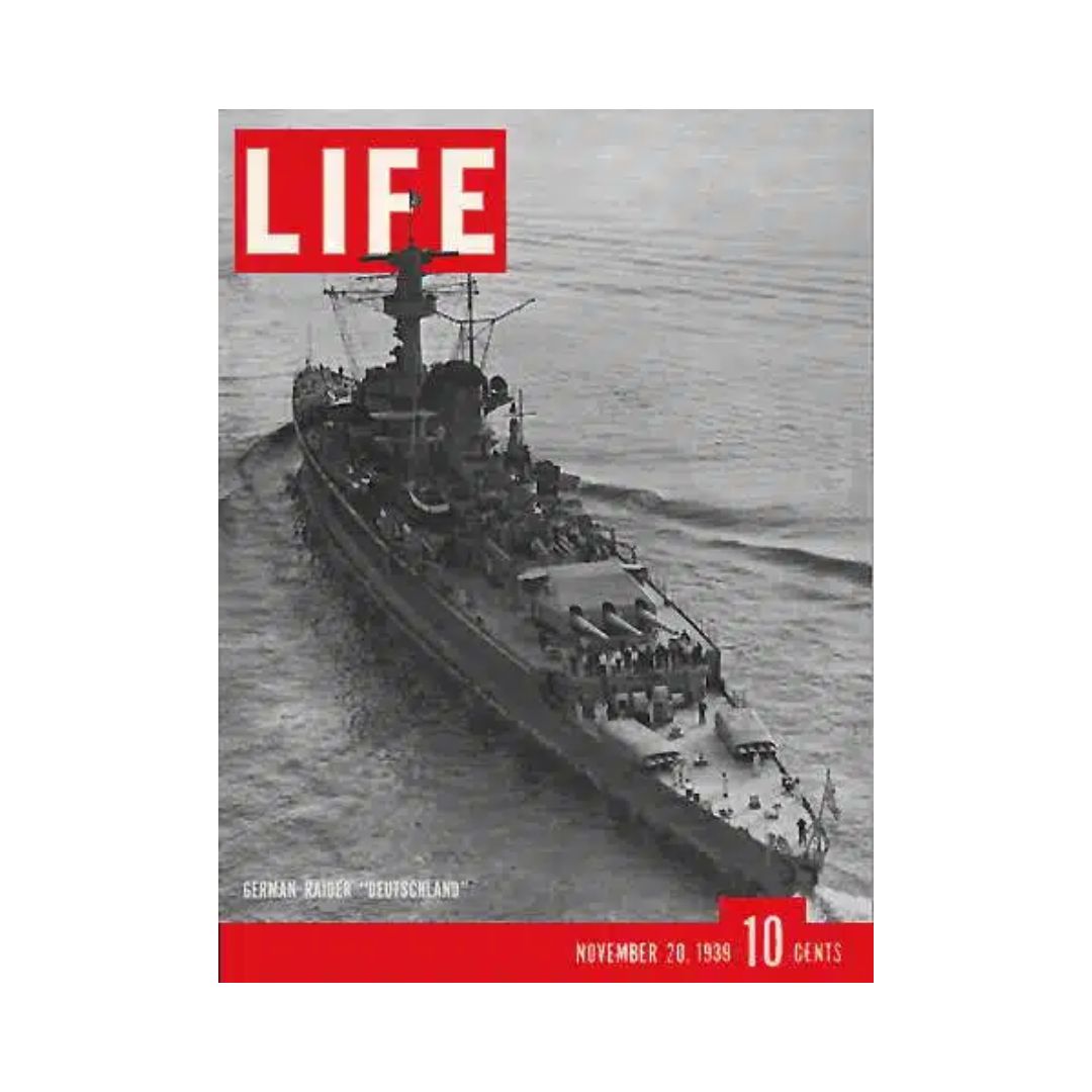 VTG Life Magazine November 20, 1939 German Nazi Battleship Deutschland