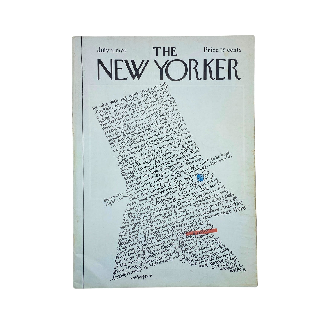 The New Yorker Complete Magazine July 5, 1976 Lou Myers Cover No Label VG