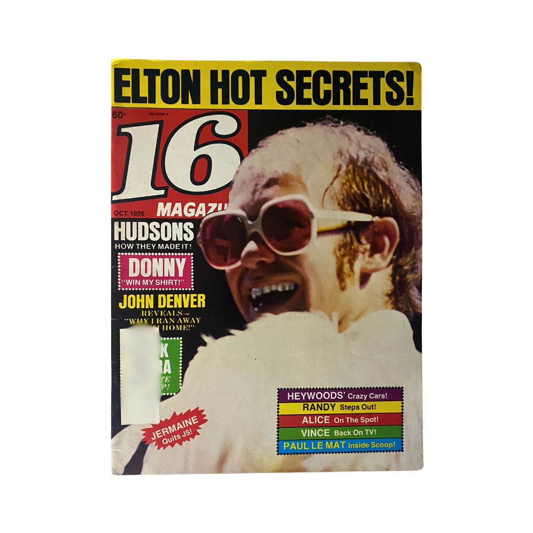 VTG 16 Magazine October 1975 Elton John, Vince Pan Patten VG w Poster