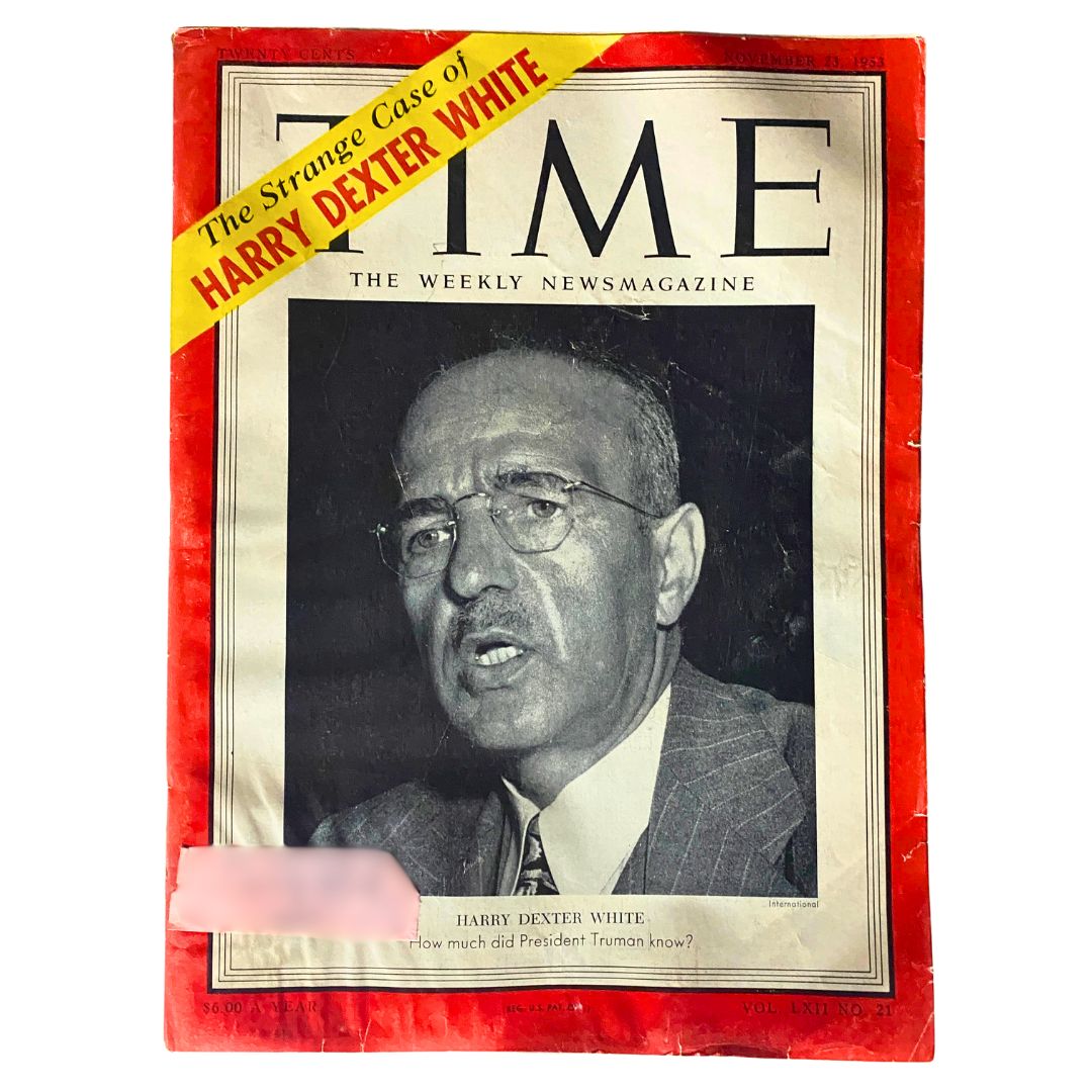 VTG Time Magazine November 23, 1953 Vol 62 No. 21 Harry Dexter White