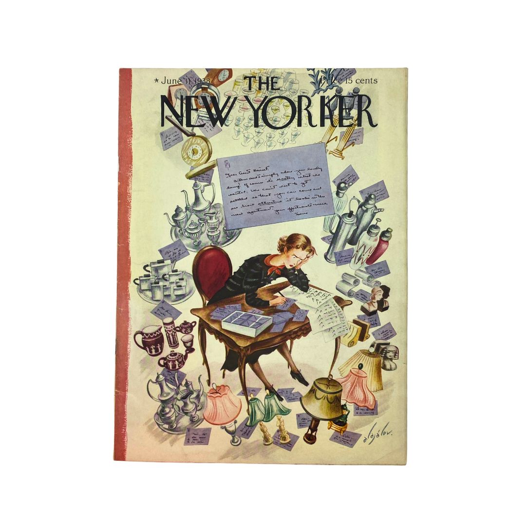 The New Yorker Complete Magazine June 11, 1938 Constantin Alajalov Cover VG