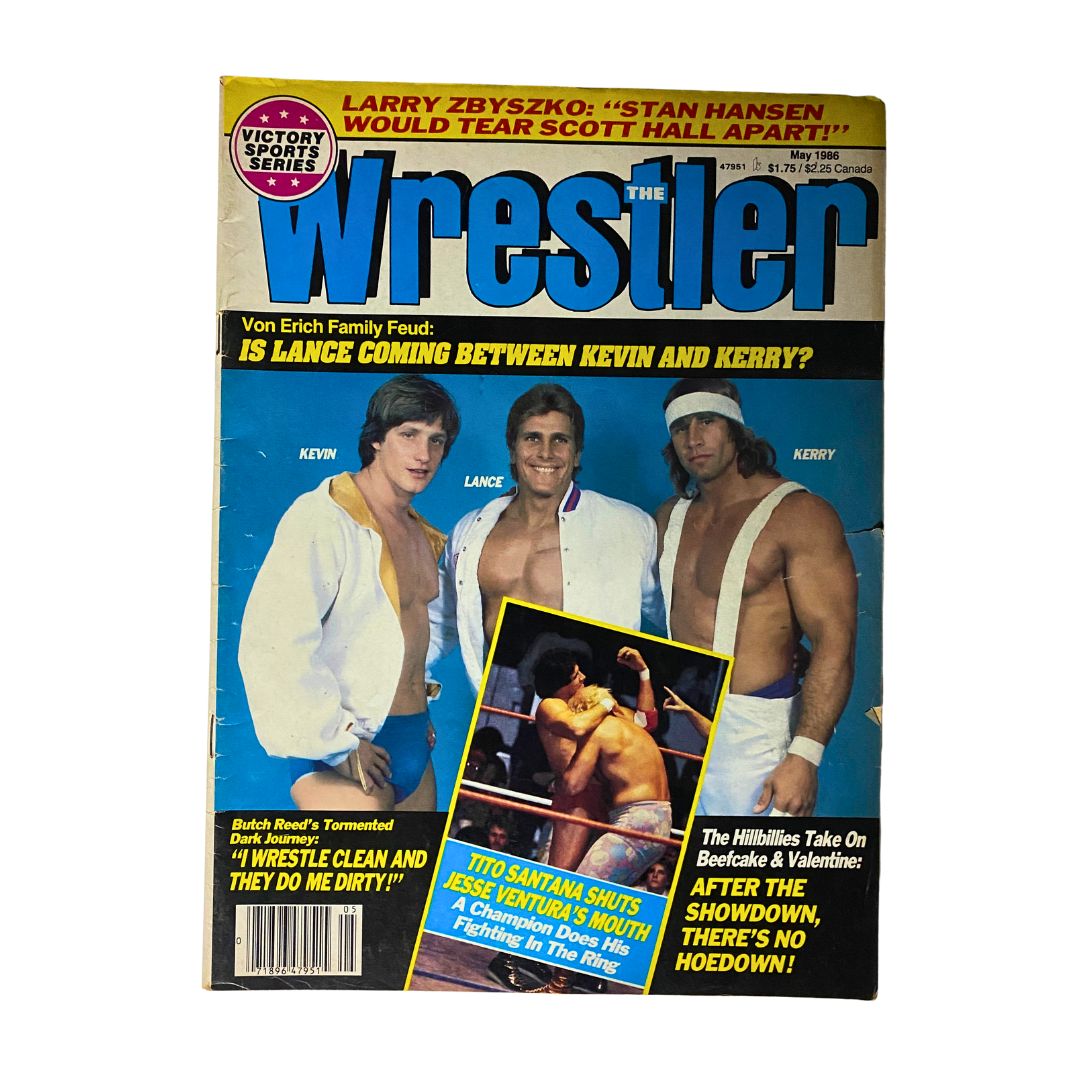 VTG The Wrestler Magazine May 1986 Kevin, Lance, Kerry GD Interior No Label