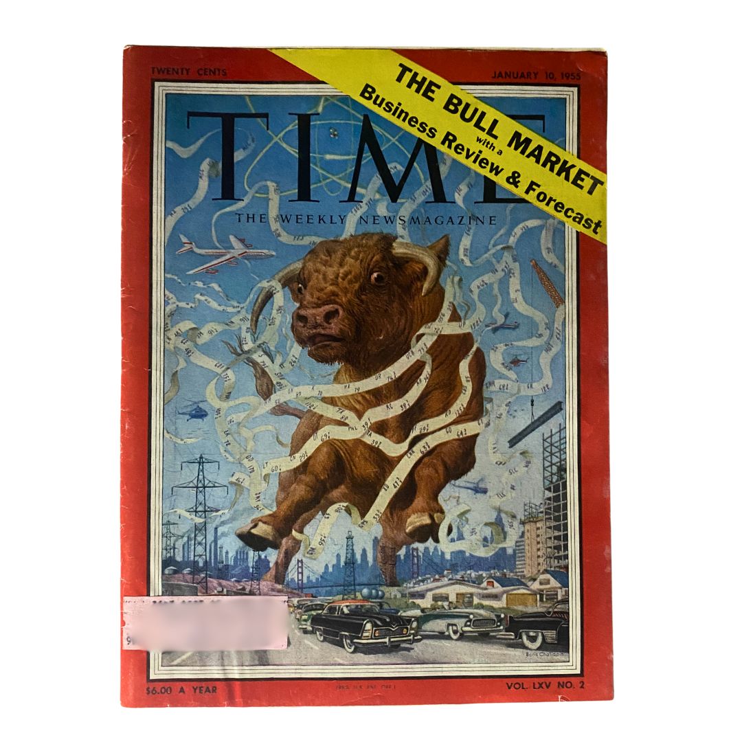 VTG Time Magazine January 10, 1955 Vol 65 No. 2 The Bull Market Forecast