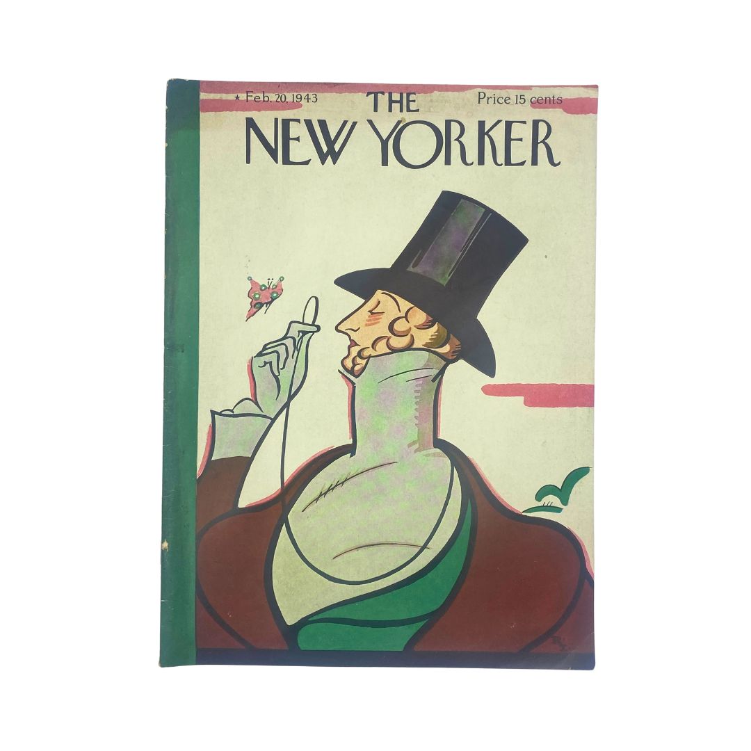 The New Yorker Complete Magazine February 20, 1943 Rea Irvin Cover VG