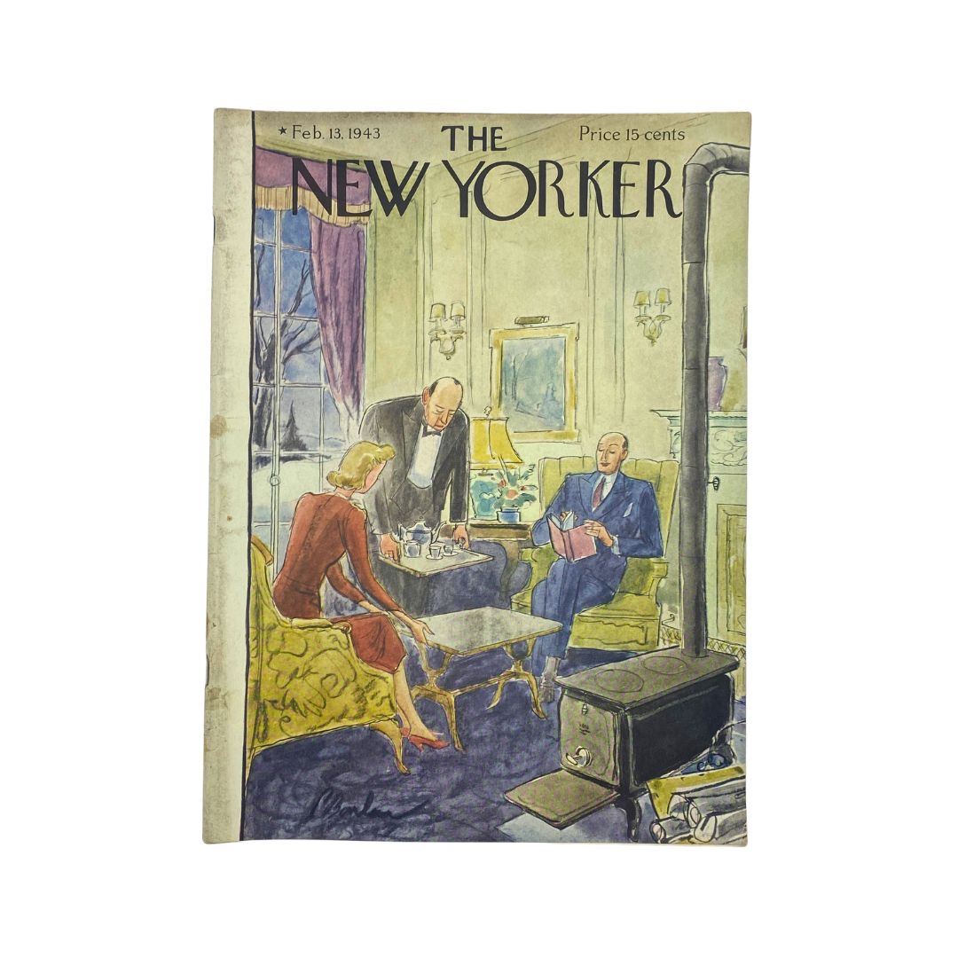 The New Yorker Complete Magazine February 13, 1943 Perry Barlow Cover VG