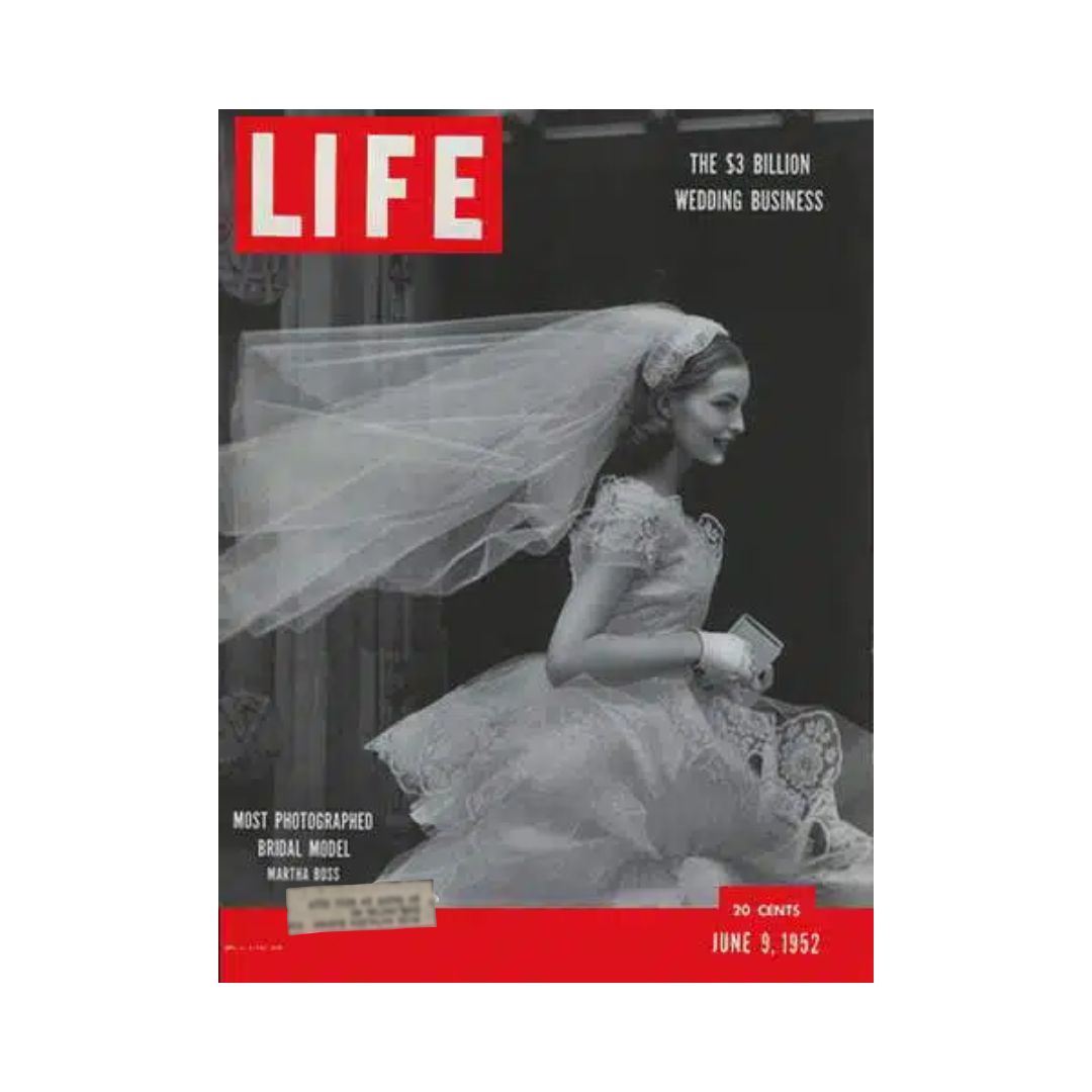 VTG Life Magazine June 9, 1952 Bridal Fashion Model Martha Boss