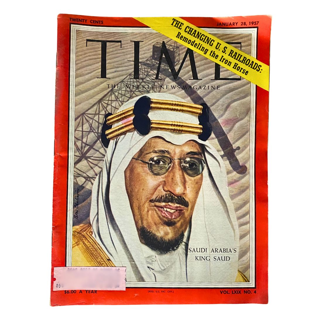 VTG Time Magazine January 28, 1957 Vol 69 No. 4 Saudi Arabia's King Saud