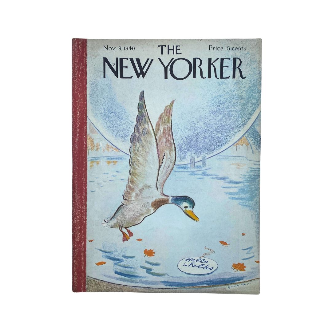 The New Yorker Complete Magazine November 9, 1940 Garrett Price Cover VG