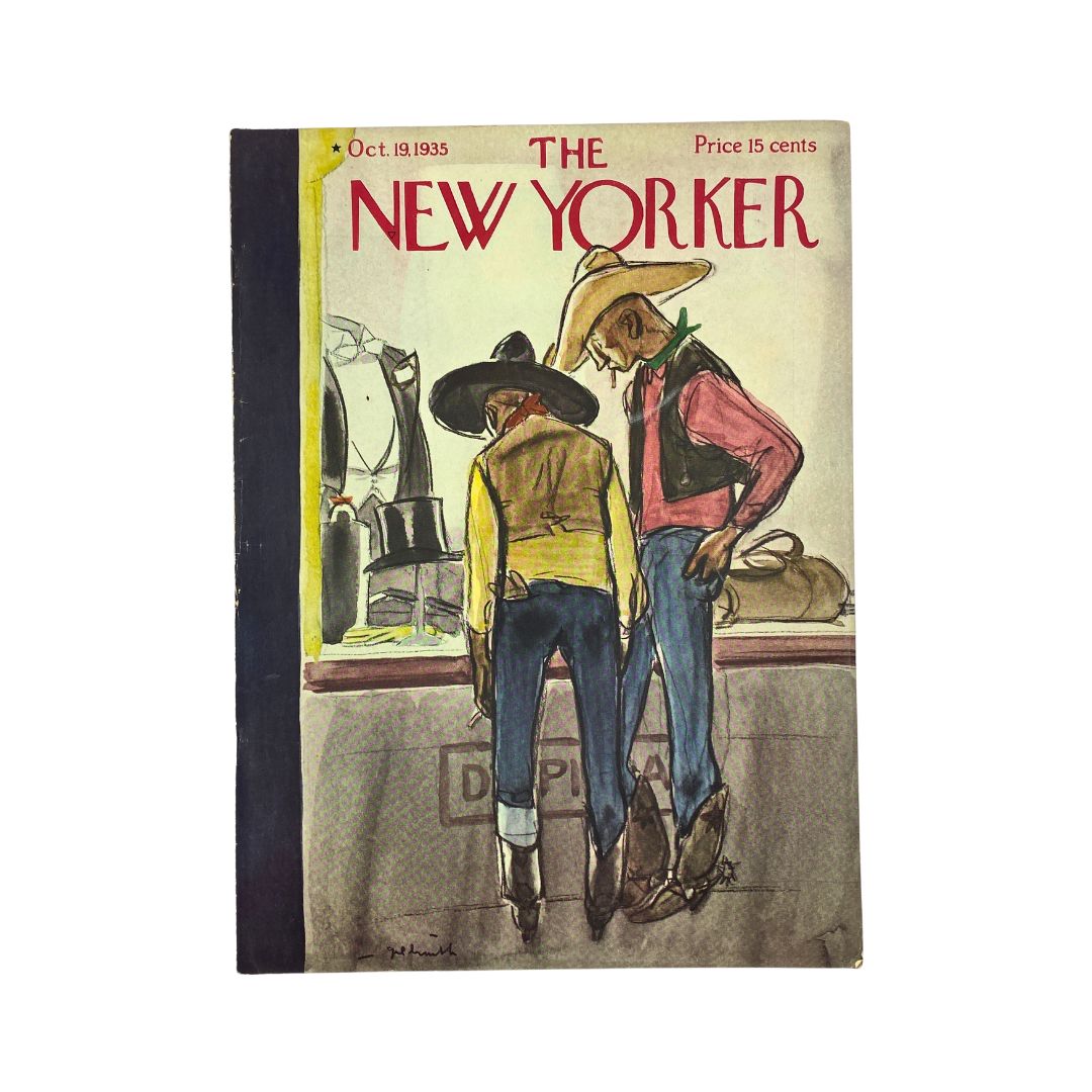 The New Yorker Complete Magazine October 19, 1935 William G. Crawford Cover VG