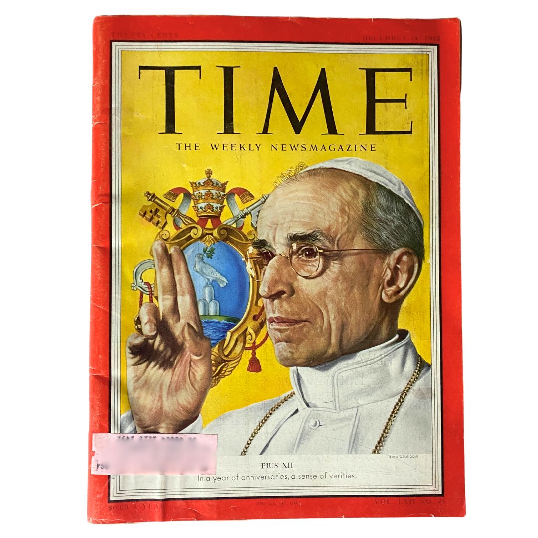 VTG Time Magazine December 14, 1953 Vol 62 No. 24 Pius XII