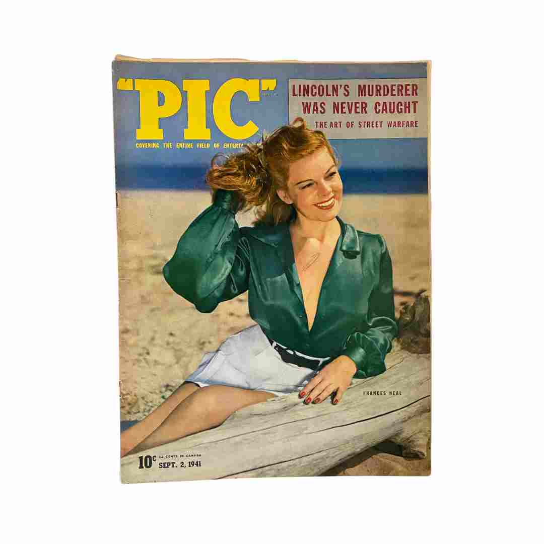 Vintage Pic Magazine Cover featuring Frances Neal from September 2, 1941, showcasing retro fashion and historical context.