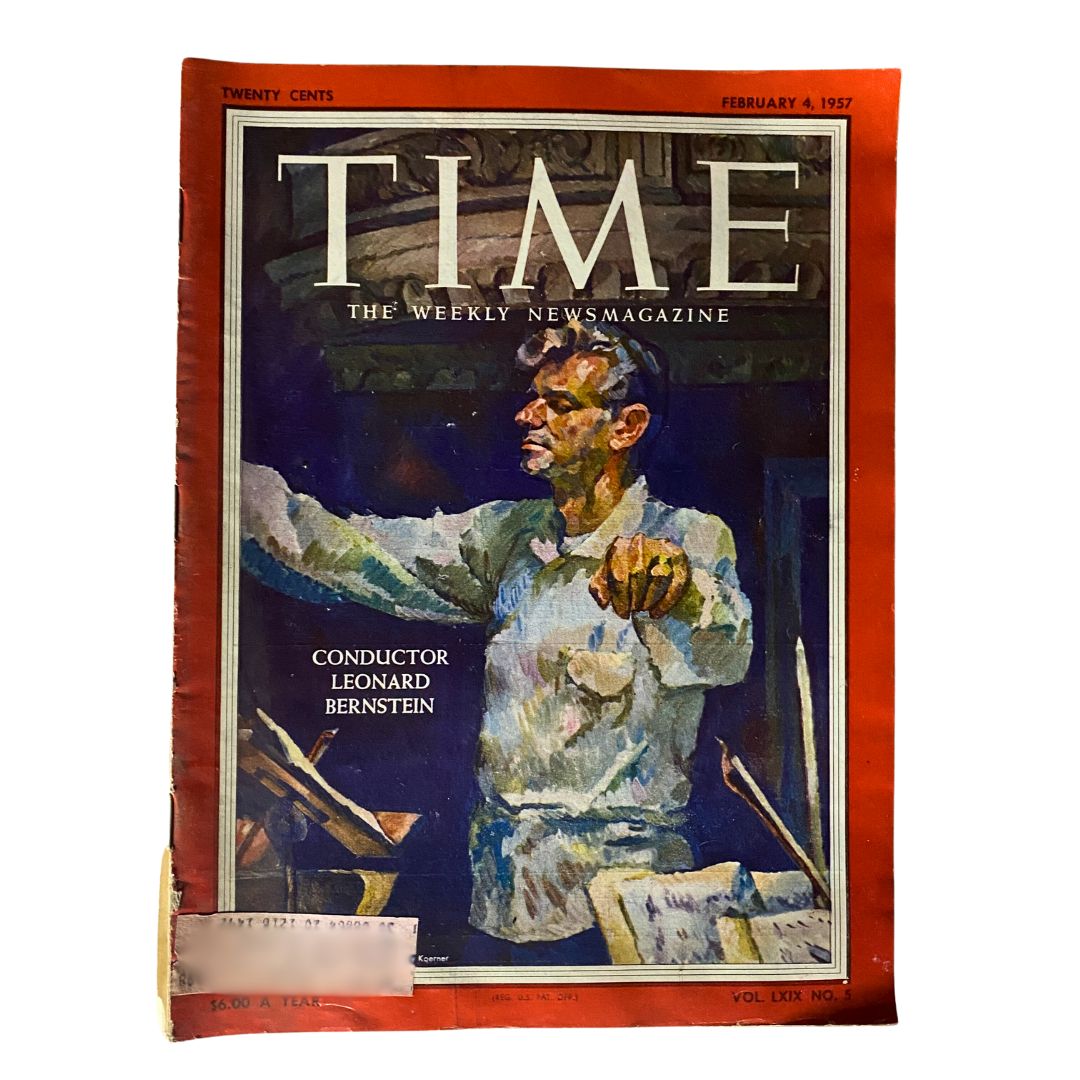 VTG Time Magazine February 4, 1957 Vol 69 No. 5 Leonard Bernstein