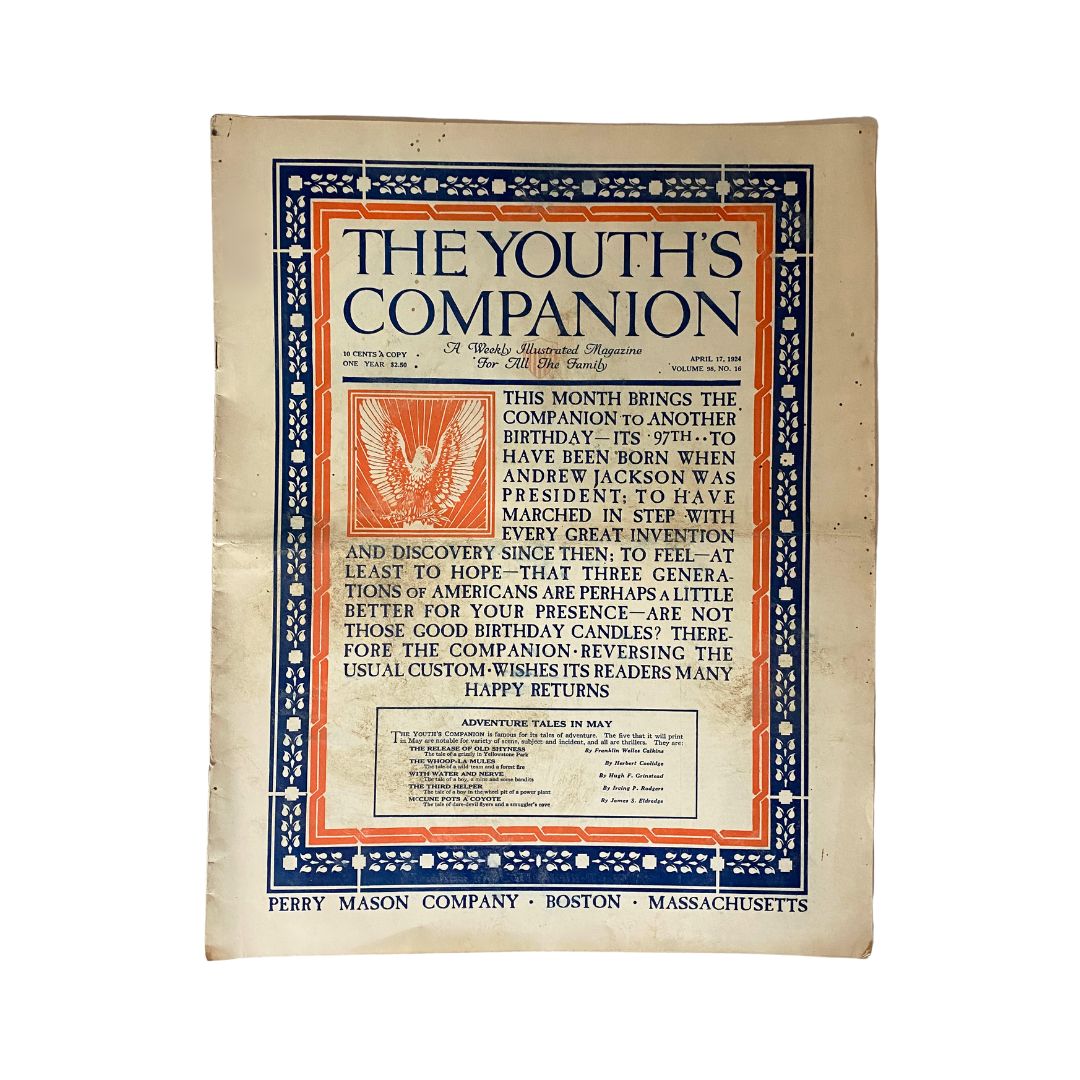 The Youth's Companion Magazine April 17, 1924 The Whoop-La Mules GD Interior