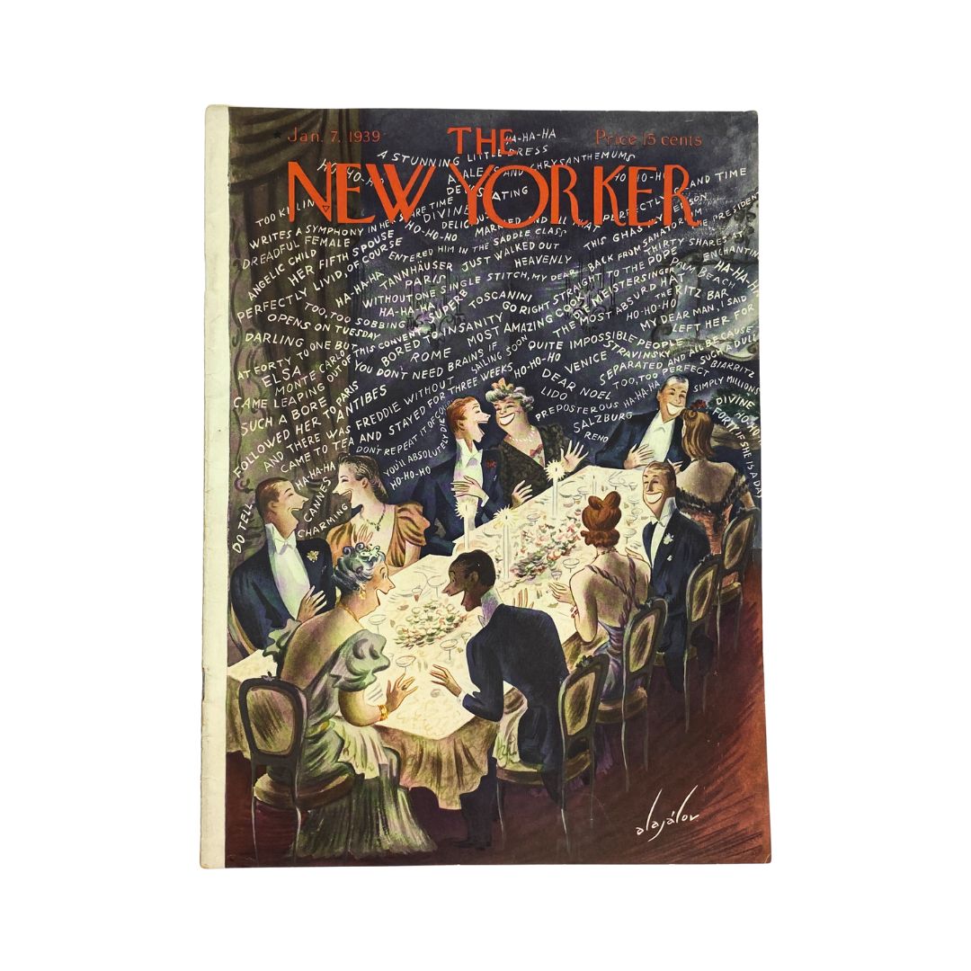 The New Yorker Complete Magazine January 7, 1939 Constantin Alajalov Cover VG