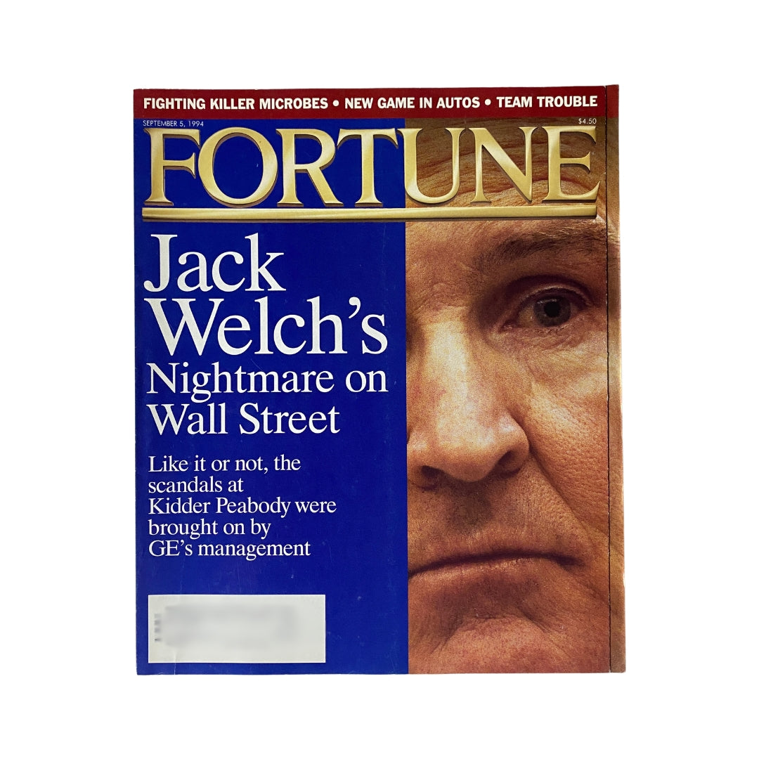 Cover of Fortune Magazine September 5, 1994 showcasing the title 'Jack Welch's Nightmare on Wall Street' highlighting corporate challenges faced by GE CEO Jack Welch.